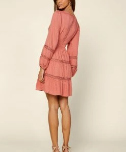 SKIES ARE BLUE Kira Lace Trim Dress