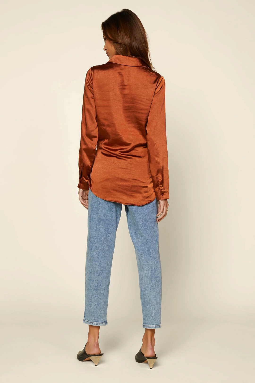 SKIES ARE BLUE Front Tie Satin Top 6 SKIES ARE BLUE Front Tie Satin Top