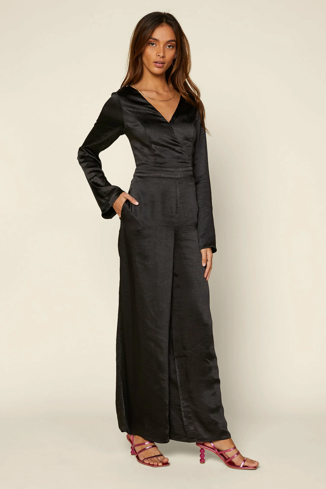 SKIES ARE BLUE Flared Long Sleeve Jumpsuit 6 SKIES ARE BLUE Flared Long Sleeve Jumpsuit
