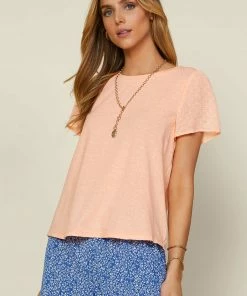 SKIES ARE BLUE Swiss Dot Jersey Top