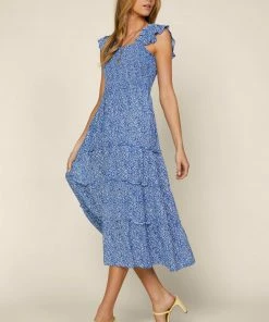 SKIES ARE BLUE New In Clothing Floral Smocked Detail Dress