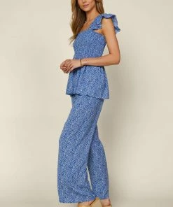 SKIES ARE BLUE New In Clothing Floral Smocked Detail Top