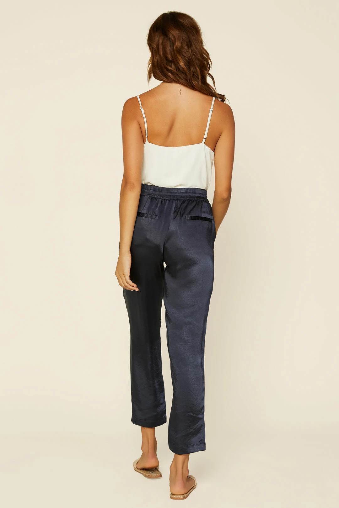 SKIES ARE BLUE Clothing Satin Waist Tie Pants 7 SKIES ARE BLUE Clothing Satin Waist Tie Pants