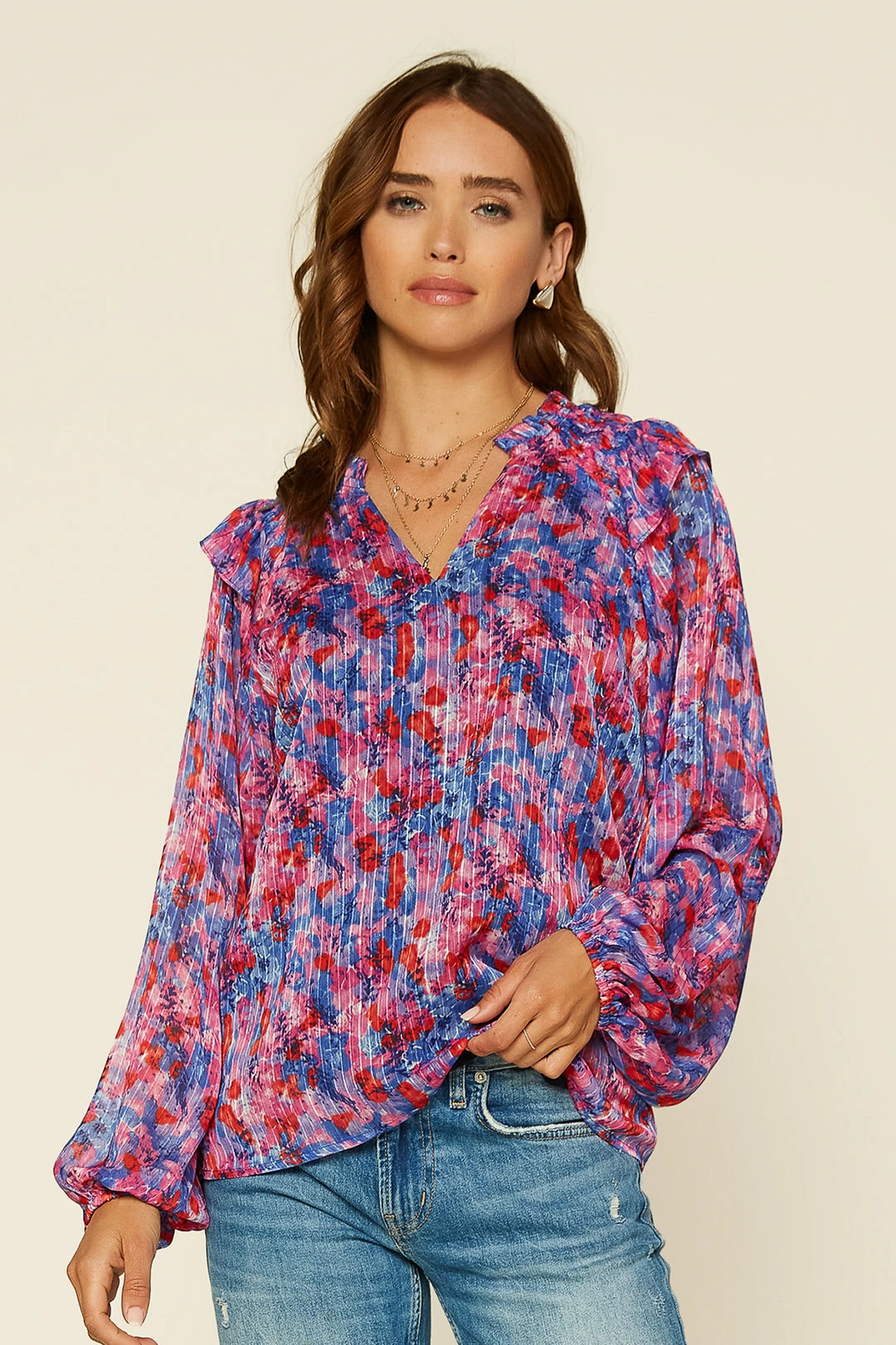 SKIES ARE BLUE Clothing Multicolor Smocked Woven Top 5 SKIES ARE BLUE Clothing Multicolor Smocked Woven Top