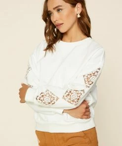 SKIES ARE BLUE Clothing Samantha Crochet Knit Top