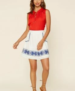SKIES ARE BLUE Embroidered Mini Skirt Clothing