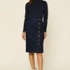 SKIES ARE BLUE Button Midi Denim Skirt Clothing 2 SKIES ARE BLUE Button Midi Denim Skirt Clothing