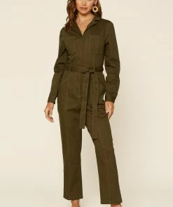 SKIES ARE BLUE Long Sleeve Utility Jumpsuit