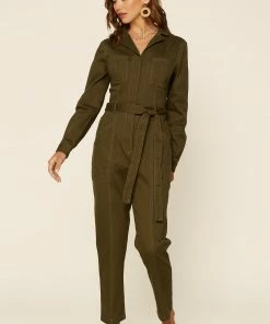 SKIES ARE BLUE Long Sleeve Utility Jumpsuit