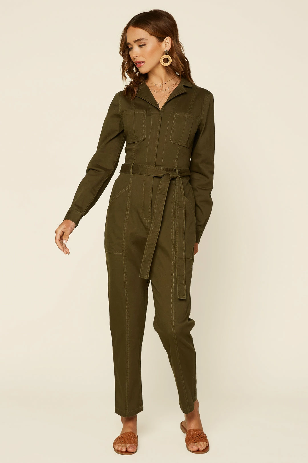 SKIES ARE BLUE Long Sleeve Utility Jumpsuit 4 SKIES ARE BLUE Long Sleeve Utility Jumpsuit