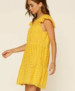 SKIES ARE BLUE Eyelet Lace Tiered Mini Dress 11 SKIES ARE BLUE Eyelet Lace Tiered Mini Dress