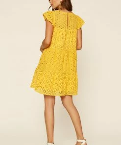 SKIES ARE BLUE Eyelet Lace Tiered Mini Dress 13 SKIES ARE BLUE Eyelet Lace Tiered Mini Dress