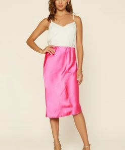 SKIES ARE BLUE Satin Slip Midi Skirt Clothing 9 SKIES ARE BLUE Satin Slip Midi Skirt Clothing