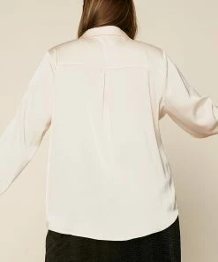 SKIES ARE BLUE Plus Size - Satin Button Down Shirt 7 SKIES ARE BLUE Plus Size - Satin Button Down Shirt