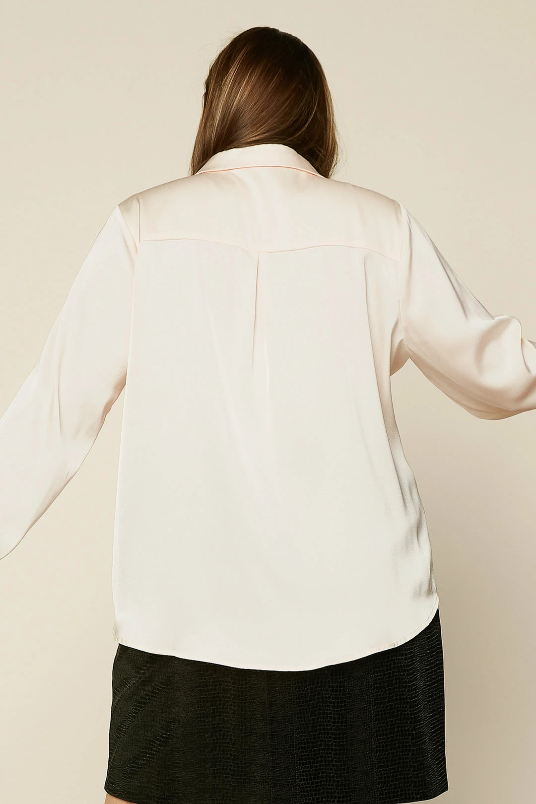 SKIES ARE BLUE Plus Size - Satin Button Down Shirt 5 SKIES ARE BLUE Plus Size - Satin Button Down Shirt