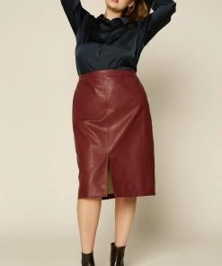 SKIES ARE BLUE Plus Size - Carissa Vegan Leather Midi Skirt Clothing 9 SKIES ARE BLUE Plus Size - Carissa Vegan Leather Midi Skirt Clothing
