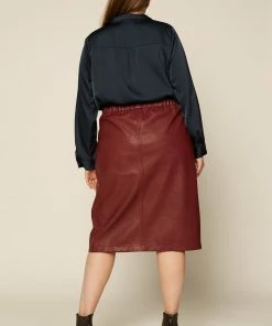 SKIES ARE BLUE Plus Size - Carissa Vegan Leather Midi Skirt Clothing 11 SKIES ARE BLUE Plus Size - Carissa Vegan Leather Midi Skirt Clothing