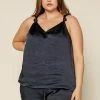 SKIES ARE BLUE Clothing Plus Size - Satin Knotted Strap Cami 1 SKIES ARE BLUE Clothing Plus Size - Satin Knotted Strap Cami