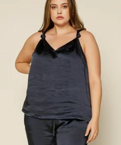 SKIES ARE BLUE Clothing Plus Size - Satin Knotted Strap Cami