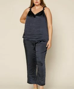 SKIES ARE BLUE Clothing Plus Size - Satin Knotted Strap Cami 9 SKIES ARE BLUE Clothing Plus Size - Satin Knotted Strap Cami