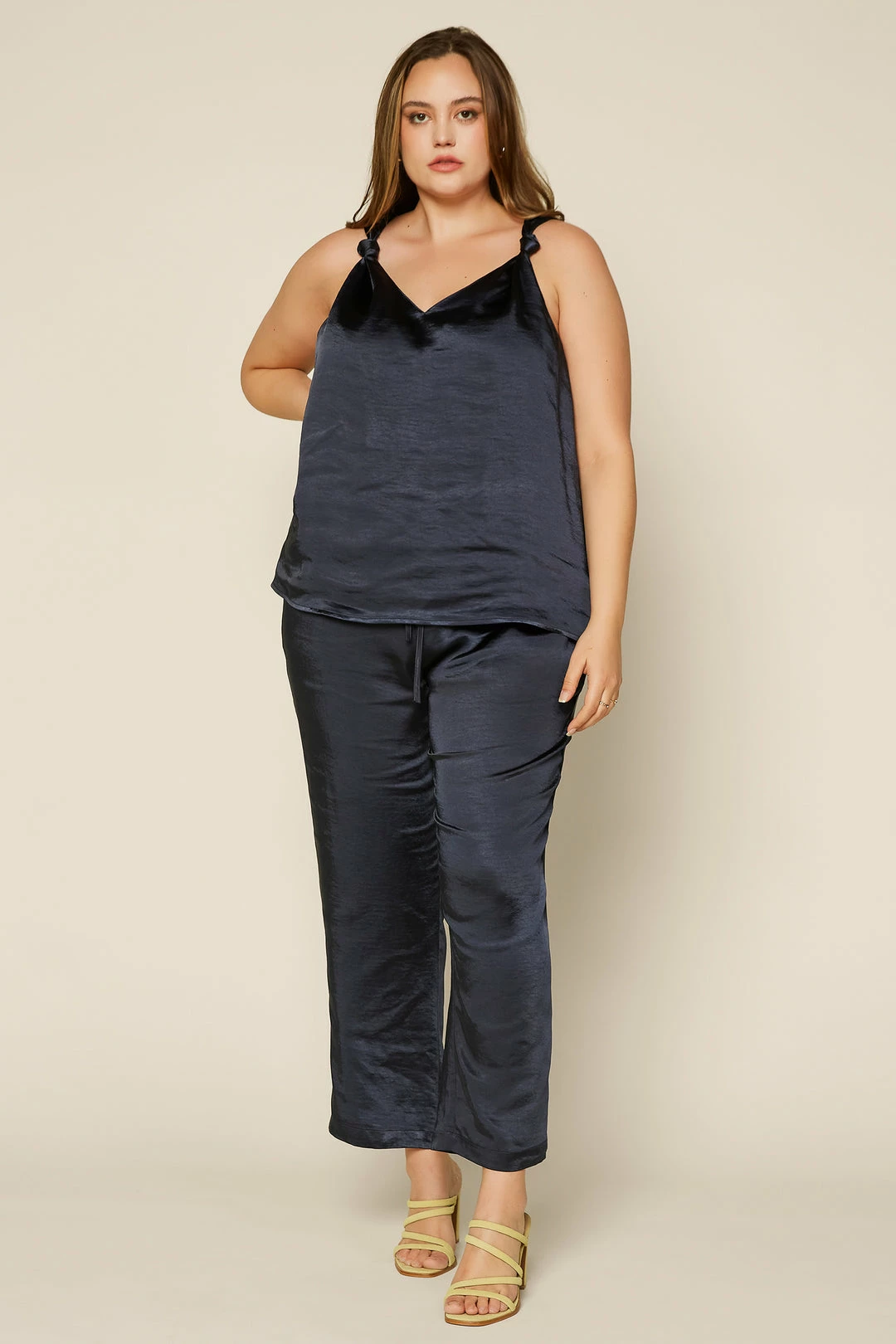 SKIES ARE BLUE Clothing Plus Size - Satin Knotted Strap Cami 6 SKIES ARE BLUE Clothing Plus Size - Satin Knotted Strap Cami