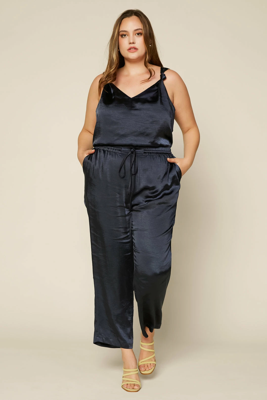 SKIES ARE BLUE Plus Size - Satin Waist Tie Pants 6 SKIES ARE BLUE Plus Size - Satin Waist Tie Pants