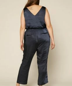 SKIES ARE BLUE Plus Size - Satin Waist Tie Pants