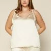 SKIES ARE BLUE Plus Size - Satin Knotted Strap Cami 1 SKIES ARE BLUE Plus Size - Satin Knotted Strap Cami