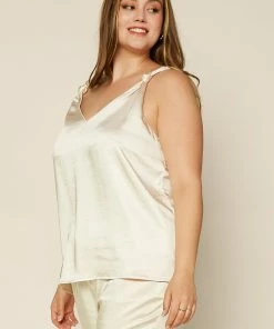 SKIES ARE BLUE Plus Size - Satin Knotted Strap Cami 9 SKIES ARE BLUE Plus Size - Satin Knotted Strap Cami