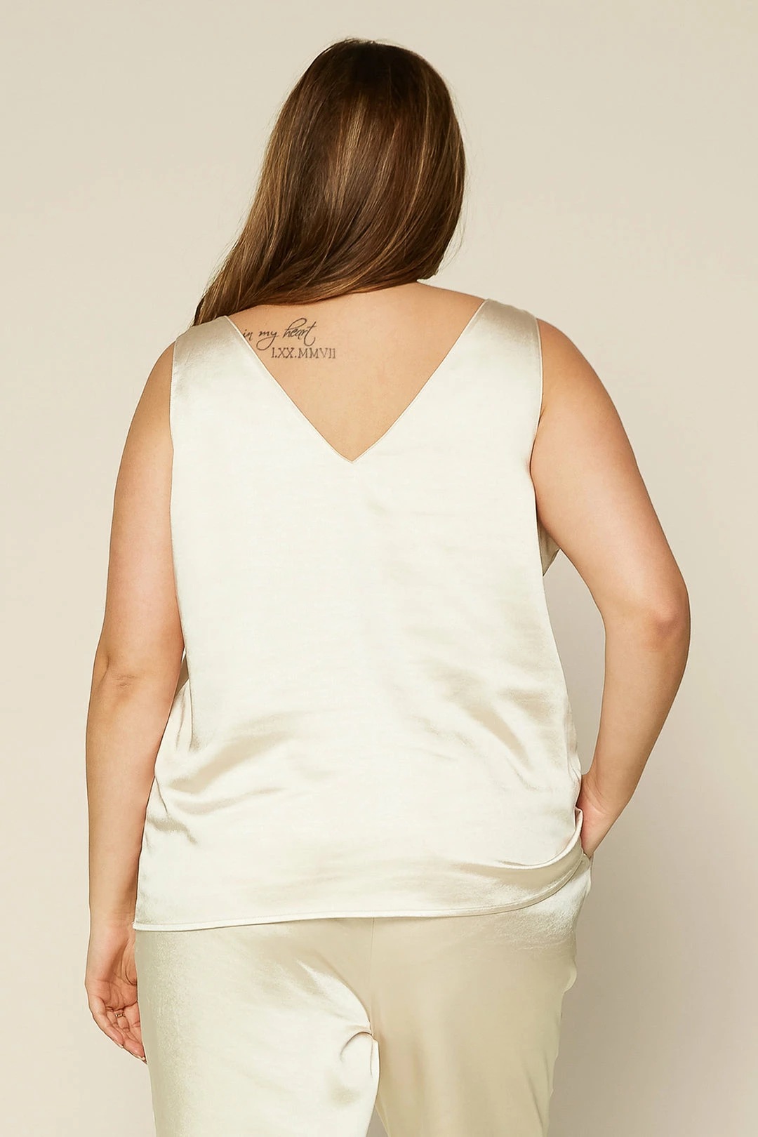 SKIES ARE BLUE Plus Size - Satin Knotted Strap Cami 6 SKIES ARE BLUE Plus Size - Satin Knotted Strap Cami