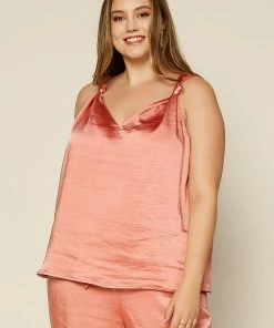 SKIES ARE BLUE Clothing Plus Size - Satin Knotted Strap Cami