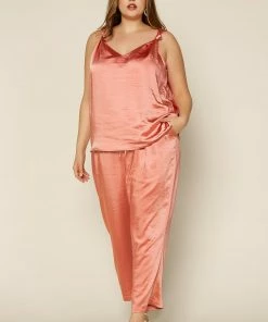 SKIES ARE BLUE Clothing Plus Size - Satin Knotted Strap Cami 9 SKIES ARE BLUE Clothing Plus Size - Satin Knotted Strap Cami