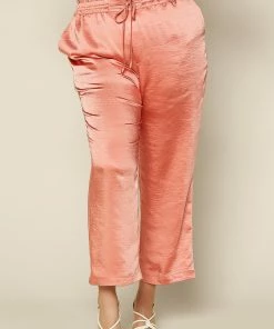 SKIES ARE BLUE Plus Size - Satin Waist Tie Pants Clothing 10 SKIES ARE BLUE Plus Size - Satin Waist Tie Pants Clothing