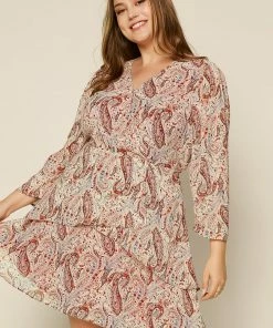 SKIES ARE BLUE Plus Size - Madison Paisley Mini Dress