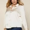 SKIES ARE BLUE Clothing Plus Size - Satin Button Down Shirt 2 SKIES ARE BLUE Clothing Plus Size - Satin Button Down Shirt