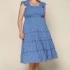 SKIES ARE BLUE Plus Size - Floral Smocked Midi Dress 2 SKIES ARE BLUE Plus Size - Floral Smocked Midi Dress
