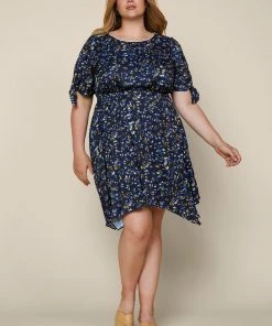 SKIES ARE BLUE Clothing Plus Size - Confetti Asymmetrical Mini Dress