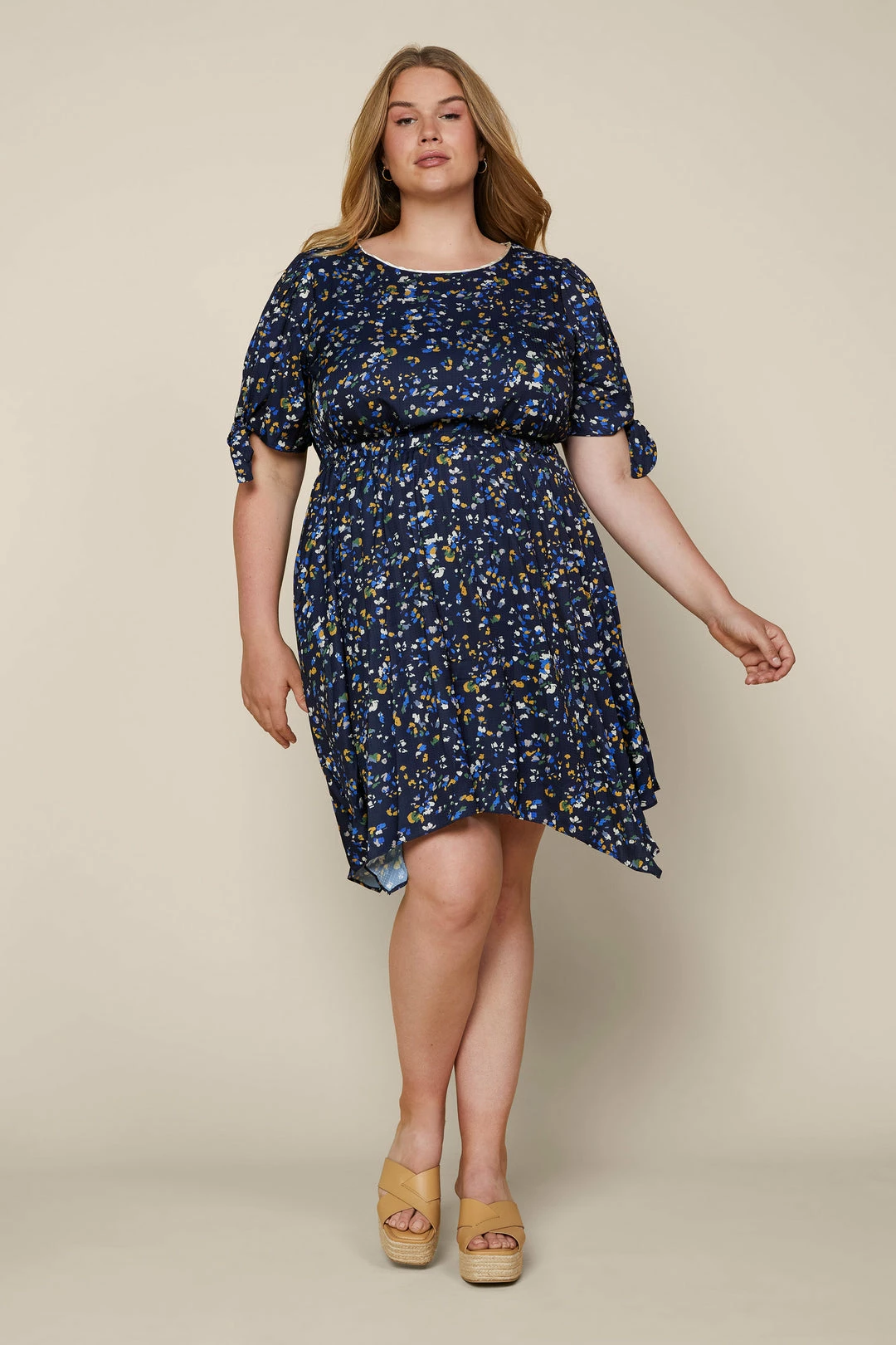 SKIES ARE BLUE Clothing Plus Size - Confetti Asymmetrical Mini Dress 3 SKIES ARE BLUE Clothing Plus Size - Confetti Asymmetrical Mini Dress