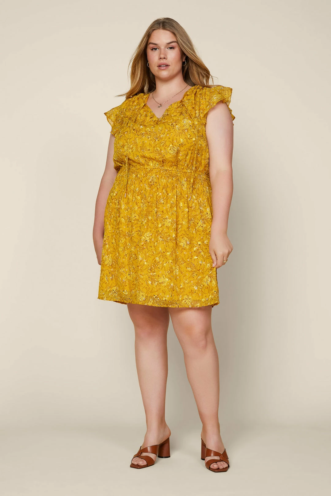 SKIES ARE BLUE Plus Size - River Floral Ruffle Dress Clothing 6 SKIES ARE BLUE Plus Size - River Floral Ruffle Dress Clothing