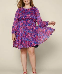 SKIES ARE BLUE Plus Size - Multicolor Flowy Mini Dress Clothing
