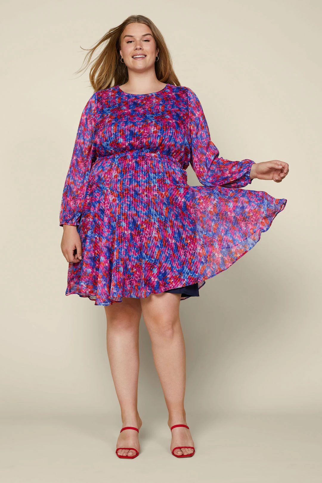 SKIES ARE BLUE Plus Size - Multicolor Flowy Mini Dress Clothing 3 SKIES ARE BLUE Plus Size - Multicolor Flowy Mini Dress Clothing