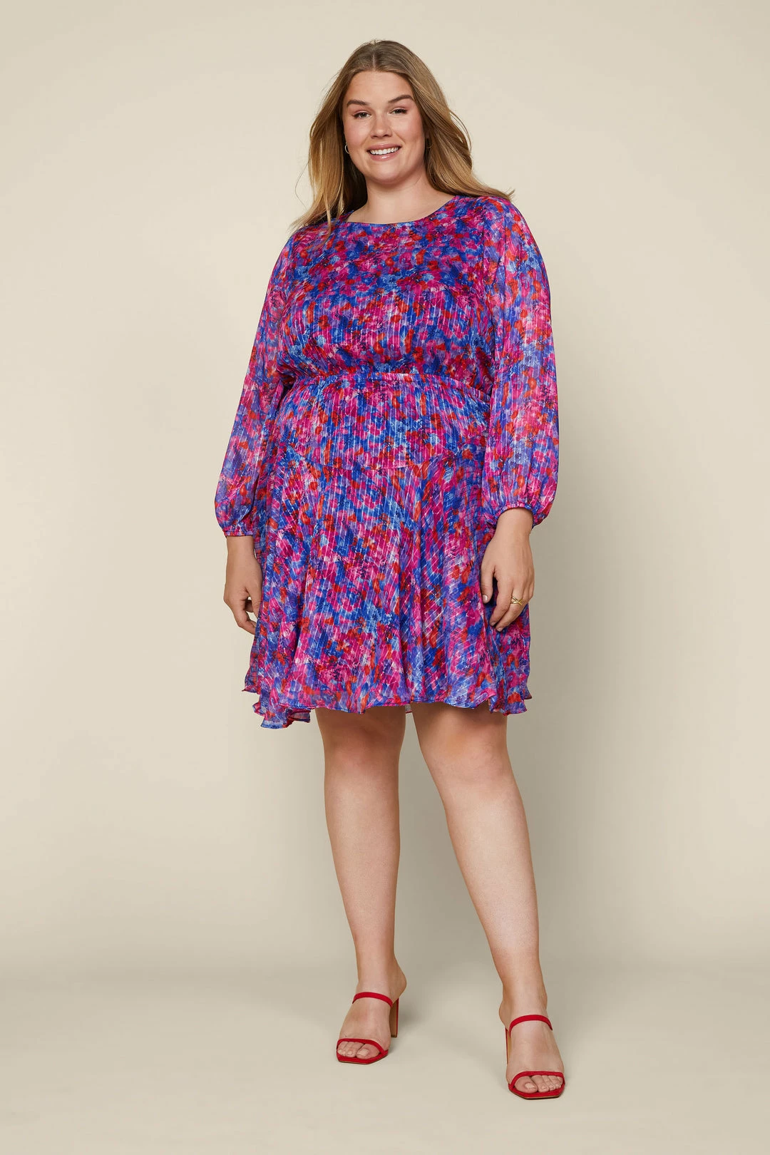 SKIES ARE BLUE Plus Size - Multicolor Flowy Mini Dress Clothing 5 SKIES ARE BLUE Plus Size - Multicolor Flowy Mini Dress Clothing