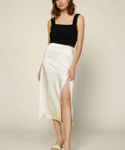 SKIES ARE BLUE Satin Midi Skirt New In Clothing