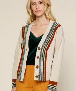 SKIES ARE BLUE Lena Multi Stripe Cardigan