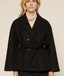 SKIES ARE BLUE Clothing Kenzie Belted Cape Coat