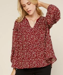 SKIES ARE BLUE Clothing Ditsy Floral Blouse