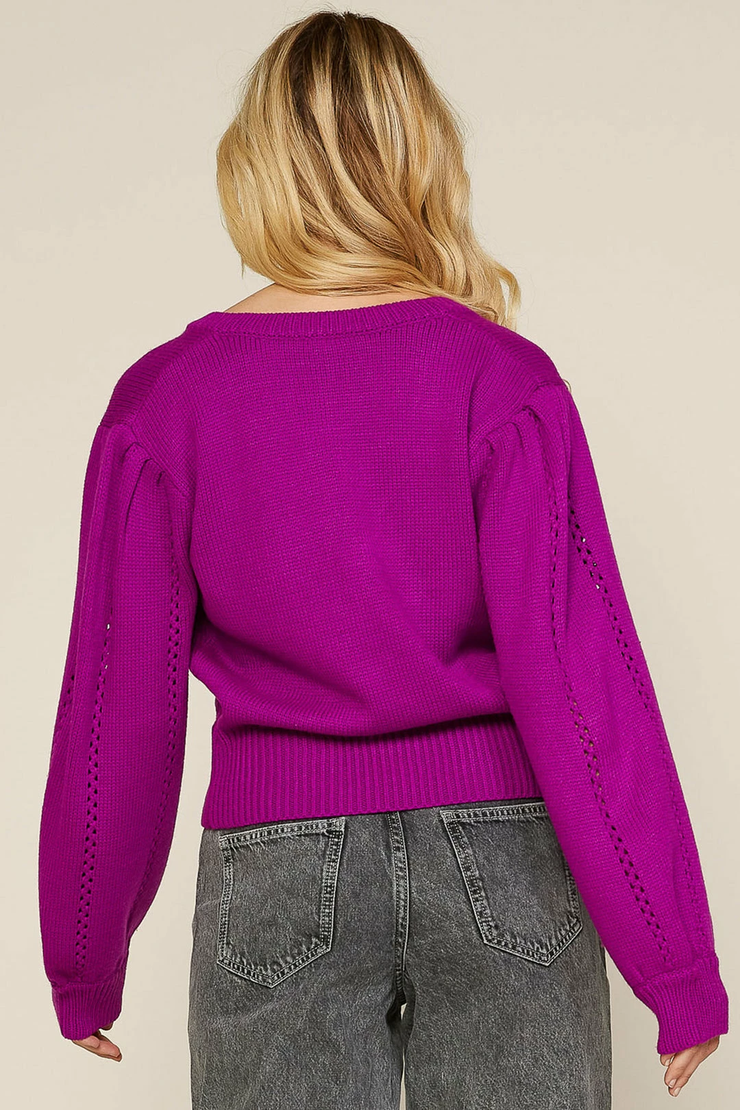 SKIES ARE BLUE Pointelle Wrap Sweater 6 SKIES ARE BLUE Pointelle Wrap Sweater