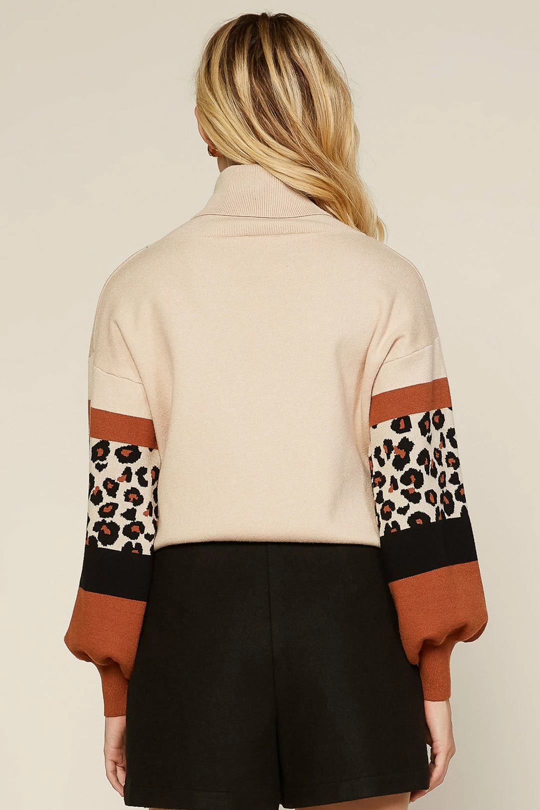 SKIES ARE BLUE Cassidy Leopard Colorblock Sweater 6 SKIES ARE BLUE Cassidy Leopard Colorblock Sweater