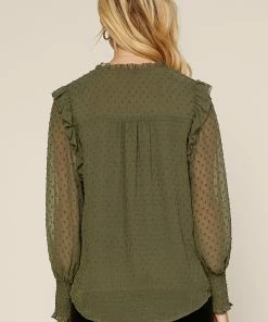 SKIES ARE BLUE Clip Dot Ruffle Blouse Clothing 13 SKIES ARE BLUE Clip Dot Ruffle Blouse Clothing