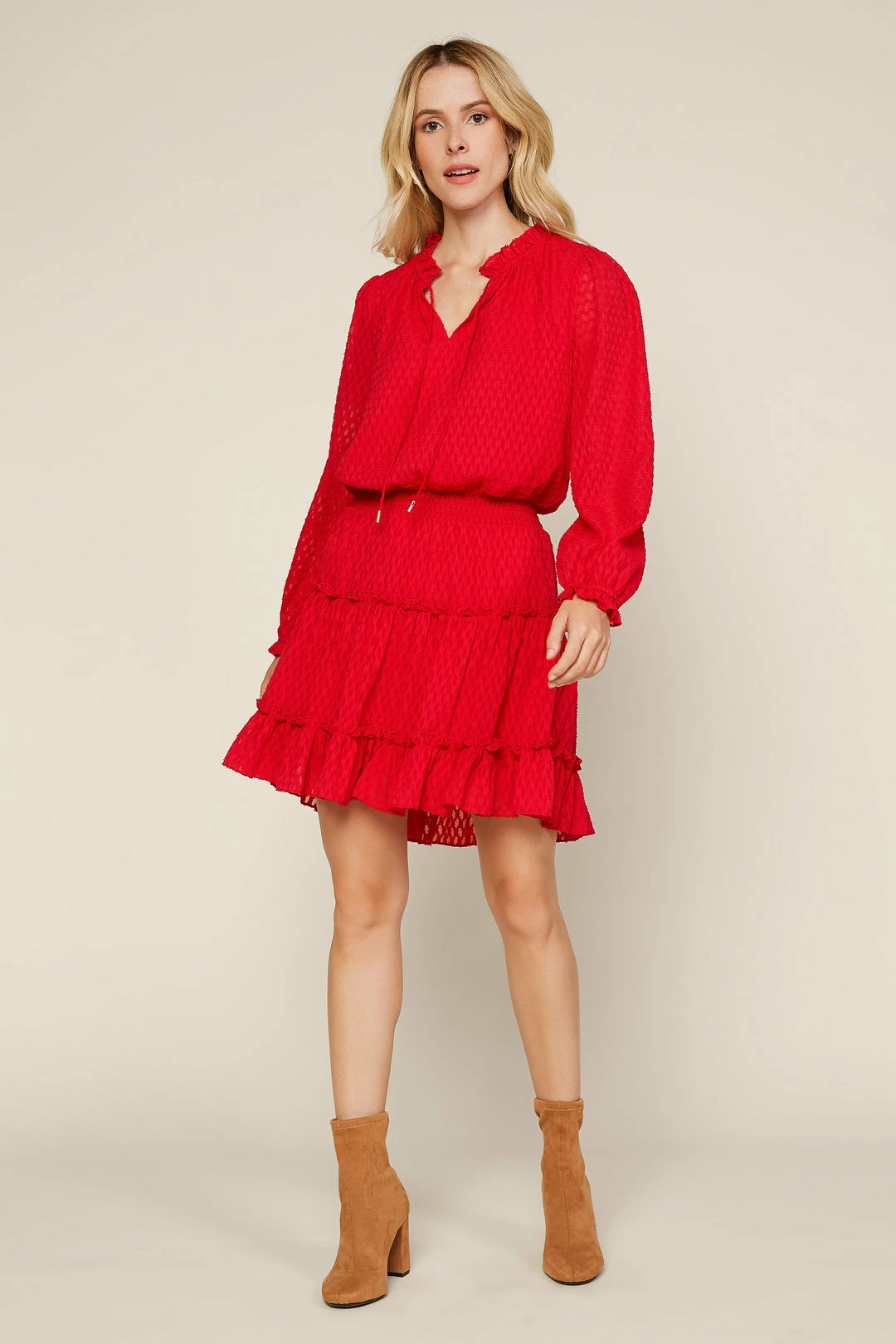 SKIES ARE BLUE Clothing Ruffled Sleeve Mini Dress 3 SKIES ARE BLUE Clothing Ruffled Sleeve Mini Dress